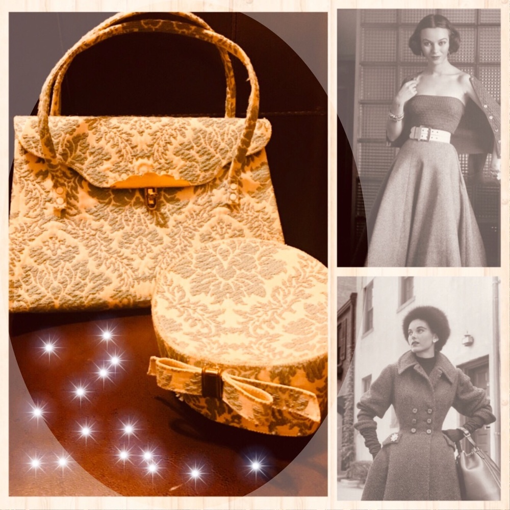Matching Vintage Pill Box  and Purse